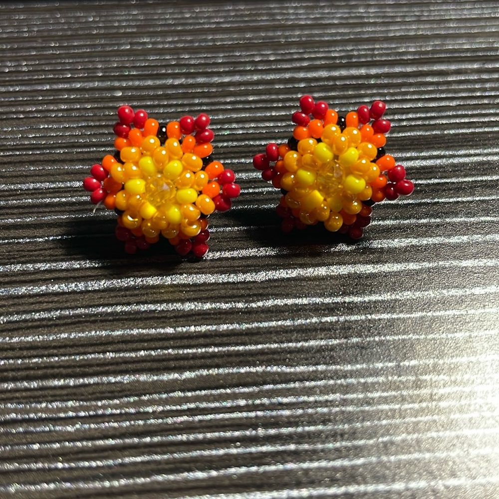 Handmade flower earrings